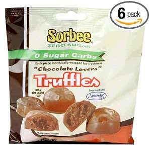 Sorbee Sugar Free Chocolate Truffles, 2.9 Ounce Bags (Pack of 6)