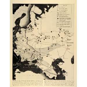  1941 Print WWII Antique Map Union of Soviet Socialist 