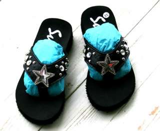 Girls Cowgirl Bling Rhinestone BLING Sandals Flip Flops shoe size 11 