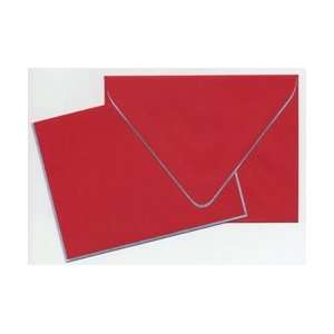   Cherry Red/Silver Border A2 Foldover & Envelope 12bx: Office Products