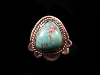 VINTAGE BIG OLD PAWN NAVAJO NATIVE AMERICAN TURQUOISE STERLING SILVER 