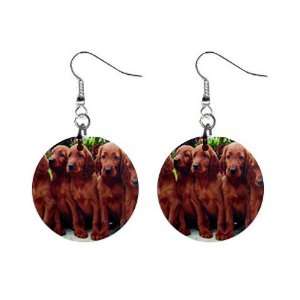  Irish Setter Puppy Dog 2 Button Earrings A0695: Everything 