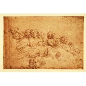  1876 Lithograph Antonio Allegri Correggio Red Chalk Choir 