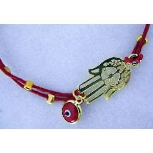  Gold Red String Kabbalah Bracelet with Protection Hand 