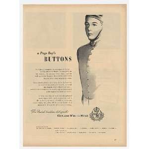  1949 Cunard White Star Page Boy Buttons Print Ad (15705 