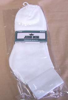 John Son Premium Quality White Anklet Socks Size 10 13  