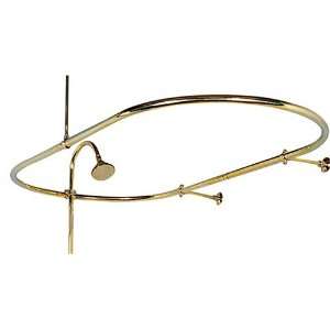 404 1 OVAL RING, POLISHED BRASS LACQUERED FINISH CLAWFOOT TUB SHOWER 