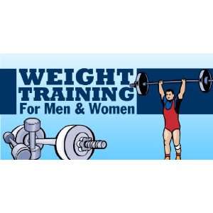  3x6 Vinyl Banner   Weight Training for Men Women 