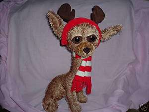 Plush Dog Carlton Cards Twisted Whiskers with antlers  