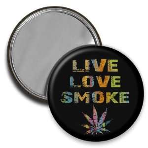  LIVE LOVE SMOKE 420 Marijuana Pot Leaf 2.25 inch Pocket 