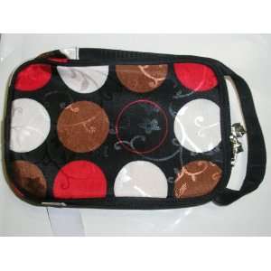   Dots Double Sided Make Up Bag Travel Case ~ Black: Kitchen & Dining