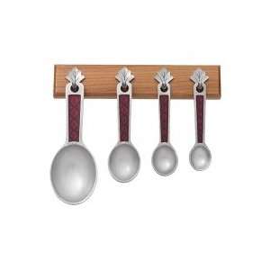  Danforth Leaf Red with Cherry Pewter Measuring Spoons 