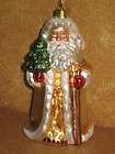 Christmas Tree Ornament BK Handblown Glass Gold Santa C