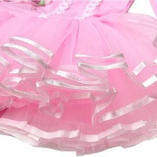 Pink Dance Leotard Ballet Tutu Girl Dress SZ 3,4,5,6 7T  