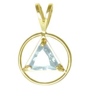  Alcoholics Anonymous Solid 14K Gold AA Symbol Birthstone 