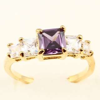 SQUARE PURPLE AMETHYST *A045* COCKTAIL RING  