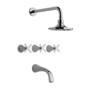 Barclay Alesia Polished Chrome 3 Handle Tub & Shower Faucet with 