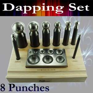 10pc Doming Block and Punch Set made of Steel Dapping  