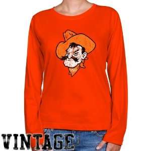  NCAA Oklahoma State Cowboys Ladies Orange Distressed Logo 