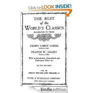 The Best Of The Worlds Classics (Restricted To Prose) Volume III 