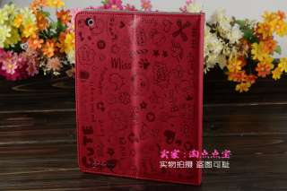 Cute Red Leather Smart Case Cover W/ Stand For iPad 2 Brand New  