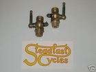 Fuel PETCOCK SET 1/4 ID brass valve Triumph Norton BSA straight pipe 