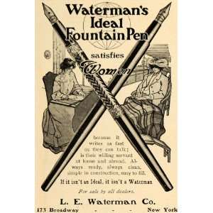 1904 Ad Satisfy Women Watermans Ideal Fountain Pen Ink   Original 