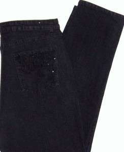 WESTPORT Black Denim Jeans. Tapered Leg Stretch Womens Plus Size: 24 W 