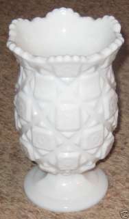 Vintage 7 Marked White Milk Glass Westmoreland Vase  