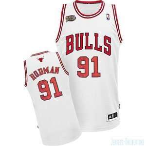 Chicago Bulls Dennis Rodman White Throwback Replica Premiere Jersey 