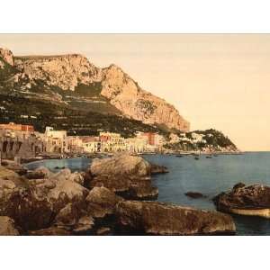 Vintage Travel Poster   The grand marina Capri Island Italy 24 X 18.5