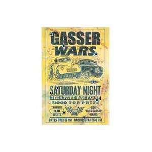  Gasser Wars Hot Rod Embossed Poster Metal Sign: Home 