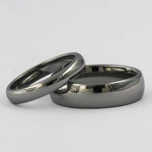   Hers Dome Pair Tungsten Carbide Ceremony Ring Couple Wedding Band Set