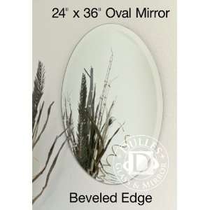  Frameless Beveled Mirror Oval Shape, 24 x 36, 1 