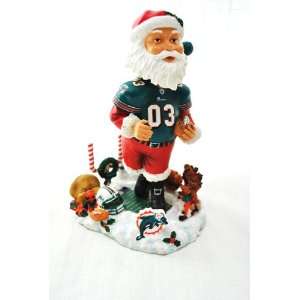 Miami Dolphins Official NFL Santa Clauss xmas resin hand painted 