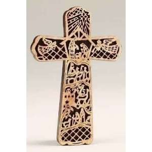   Gifts Old Fashioned Ink Stamp Nativity Wall Crosses 7 Home & Kitchen