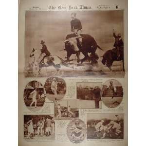  1926 Rodeo Bull Riding Leo Durocher Takeichi Harada   Orig 