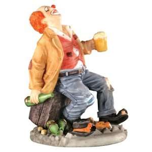  Hobo Clown W/ Draft Beer   Collectible Figurine Statue 