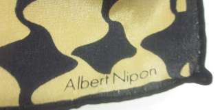 LOT 2 ALBERT NIPON DESIGNER Black Tan Sheer Pareo Scarf  