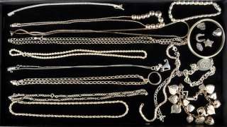   Sterling Silver Scrap Jewelry Lot Chains Charm Necklace Rings Wearable