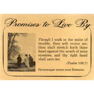  Metal Prayer/Wallet Card: PROMISES TO LIVE BY, Old 