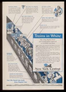   Central System railroad US Army hospital train car WWII print ad