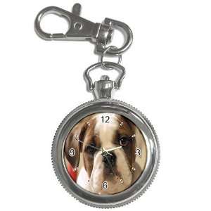 American Bulldog Puppy Dog Key Chain Pocket Watch N0009