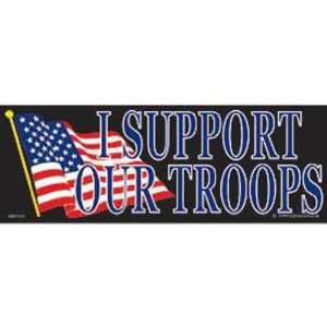    I Support Our Troops American Flag Bumper Sticker Automotive