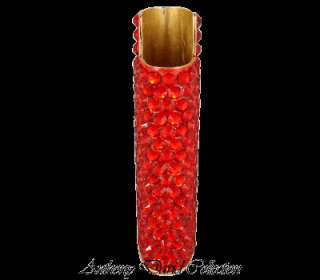 Crystal Cigarette Lighter Case with Swarovski Crystals   Red  