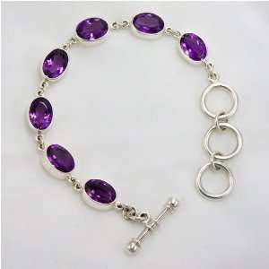  Six Amethysts Silver Bracelet The Purple Store Jewelry