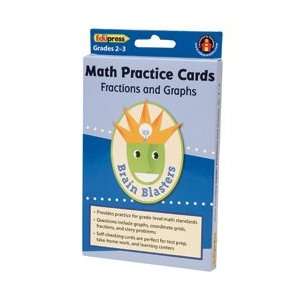  Brain Blasters Math Practice Cards, Fractions/Graphs 