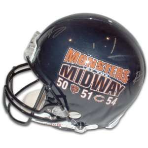  Autographed Mike Singletary and Brian Urlacher Helmet 