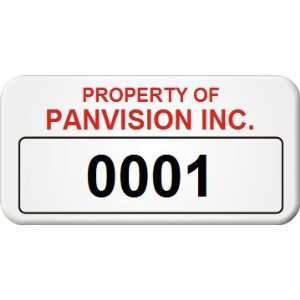  Custom Asset Label With Numbering, 0.75 x 1.5 PermaGuard 