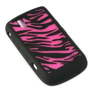  Black and Hot Pink Zebra Animal Design Silicone Skin Cover 